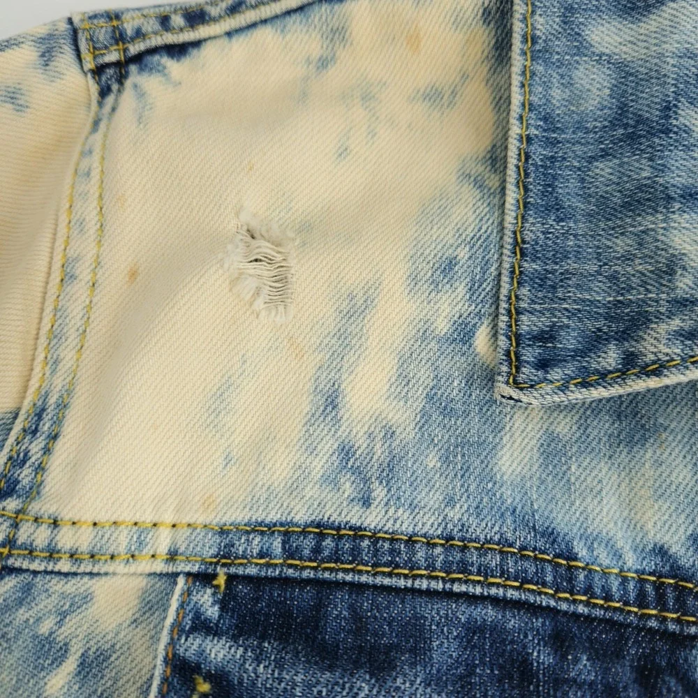 Denim & Supply Ralph Lauren Jean Jacket Womens Sz Large Distressed Denim Trucker
